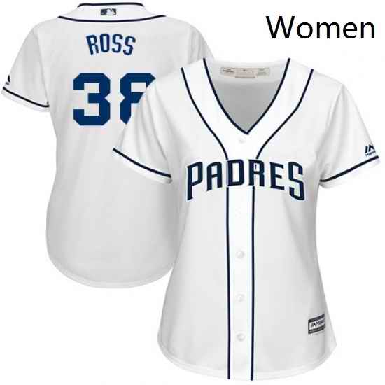 Womens Majestic San Diego Padres 38 Tyson Ross Authentic White Home Cool Base MLB Jersey